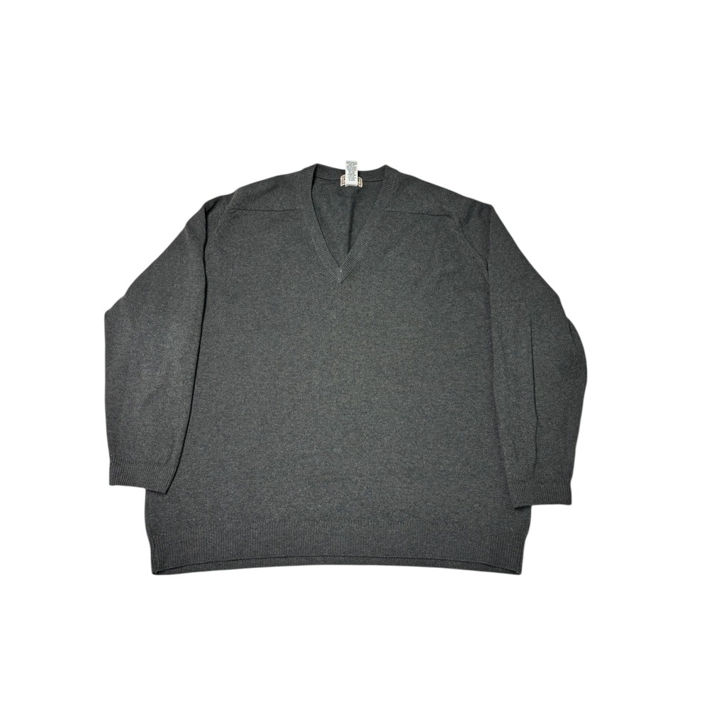 LLBean Mens XL Reg Dark Gray V Neck Lambswool Sweater Quality Guaranteed‎
